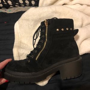 Platform combat boots